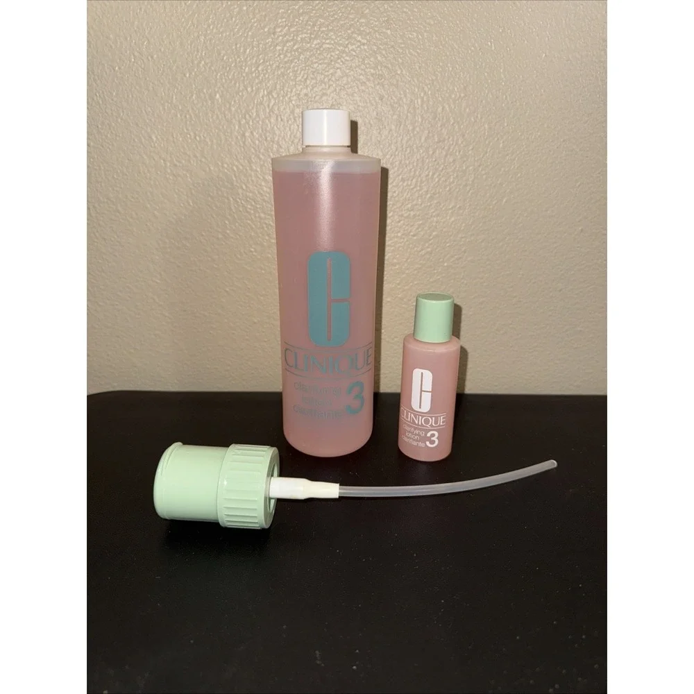 2 Pc Clinique Jumbo Clarifying Lotion 3 Combination Oily Skin Pump & Travel Size